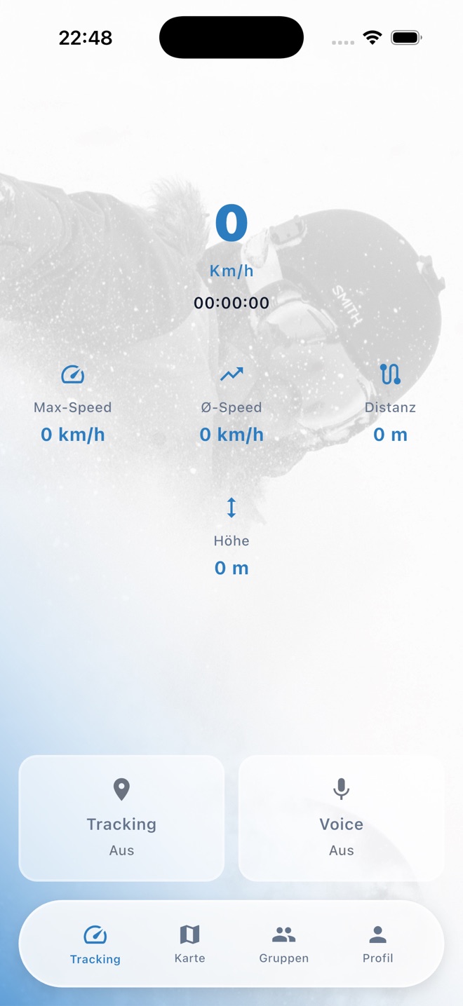 The X-Shred recording view on an iPhone